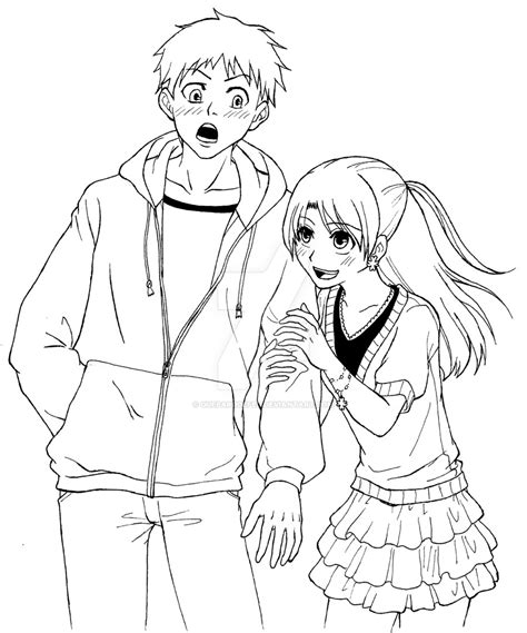 Anime Coloring Pages Love Manga