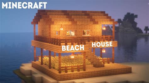 How To Build Beach House Minecraft Tutorial Youtube