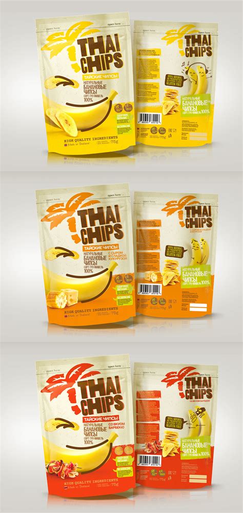 Thai Banana Chips Packaging Design Behance
