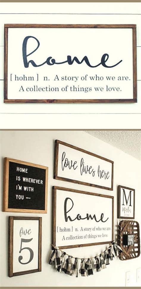 I love them and am feeling incredibly inspired to get working on several of these. Home Sign - Home Definition Wood Sign - Farmhouse Sign ...