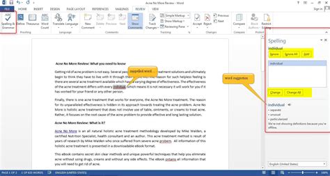 Using Spelling And Grammar Check In Word 2013 Wizapps