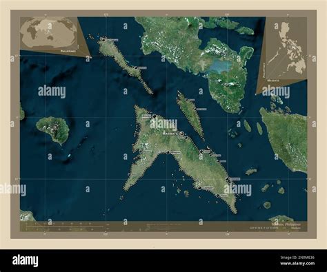 Masbate Province Of Philippines High Resolution Satellite Map Locations And Names Of Major