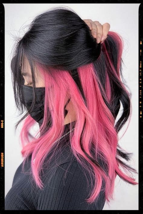 hot pink peekaboo 💕 inspiração cabelo ideias de cabelo cores de cabelo