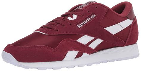 Reebok Synthetic S Classic Nylon Sneaker In Merlotwhitewhite Red