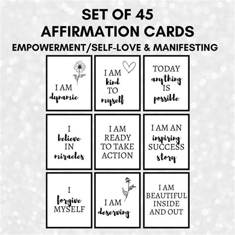 Positive Affirmation Cards Printable Daily Affirmation Cards Self