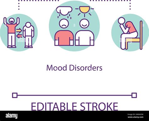 Mood Disorders Concept Icon Mental Illness Idea Thin Line Illustration