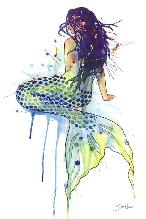 Mermaid Paintings Watercolor At Getdrawings Free Download