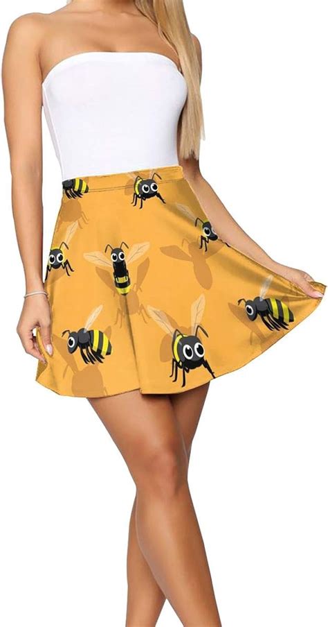Go Kj Womens Fashion Cute Bee Flying Ruffle Mini Skirt