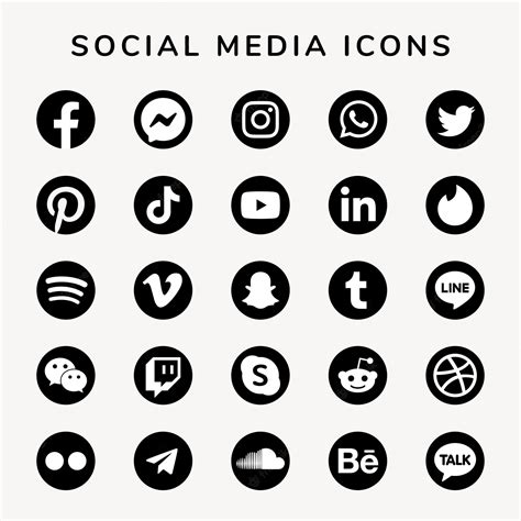 Social Media Icons Vector Set With Facebook Instagram Twitter Tiktok
