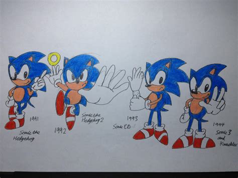 Sonic Drawing Classic Sonic Poses By Acetimerad On Deviantart