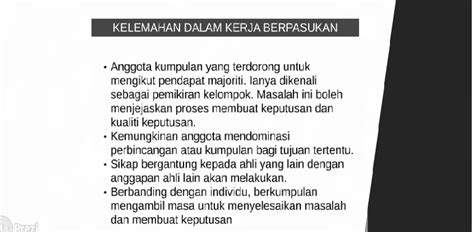 Kepentingan kerja berpasukan adalah bagi membantu ahli organisasi sekolah membina keyakinan dalam menyuarakan pendapat serta mempunyai kemahiran yang diperlukan bagi bekerja dengan orang lain. PENGURUSAN ISLAM: KELEMAHAN-KELEMAHAN KERJA BERKUMPULAN