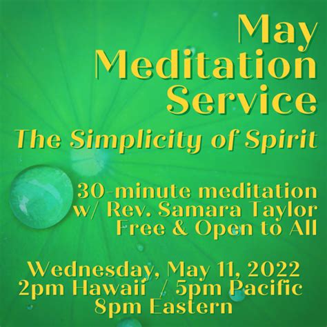 May Meditation Service Free Clairvoyant Center Of Hawaii