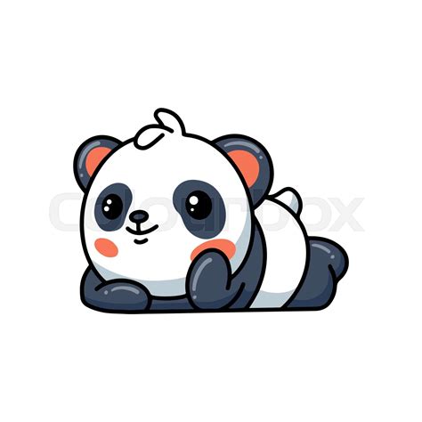 Cute Panda Lying Down Cartoon Stock Vector Colourbox