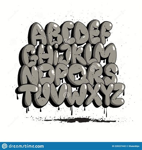 Graffiti Bubble Alphabet Bubble Letters Graffiti Font Typography Set