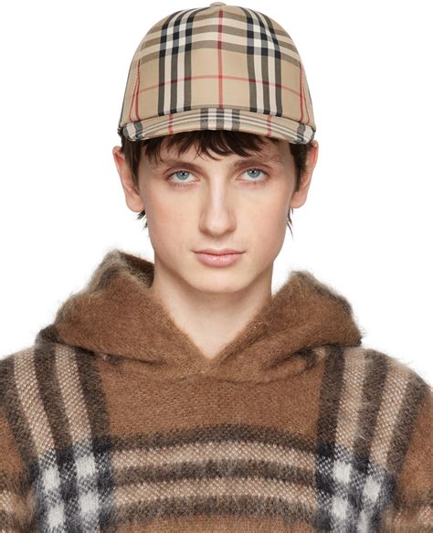 Burberry Beige Appliqué Vintage Check Cap Ssense Canada