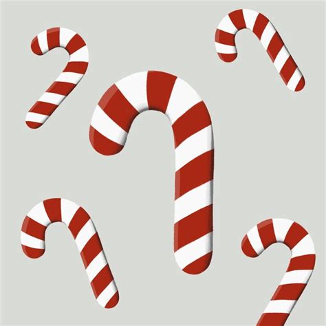 Premium Psd Candy Cane Red And White Christmas Candy Cane Illustration