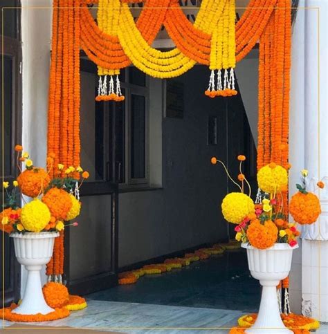 Genda Phool Entrance Home Flower Decor Wedding Entrance Decor