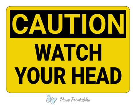 Printable Watch Your Head Caution Sign