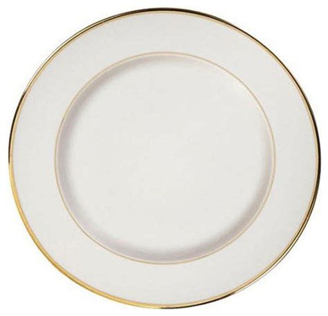 Golden Royal 12 Inch White Round Plates With Gold Trim Case Of 12