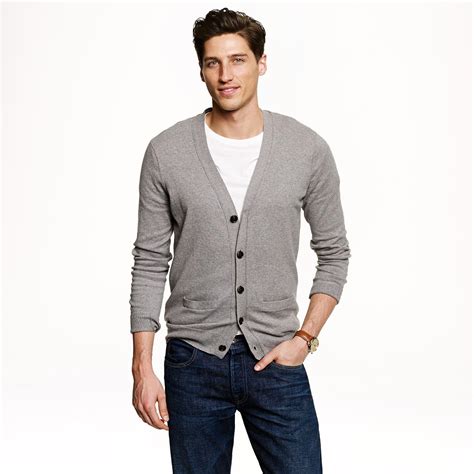 Jcrew Cotton Cashmere Cardigan Sweater In Gray For Men Lyst