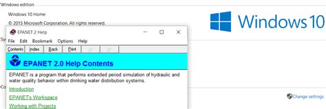How To Open Epanets Help File On Windows 10 Water Simulation