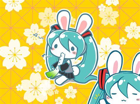 Animal Chibi Hatsune Miku Polychromatic Rabbit Vocaloid