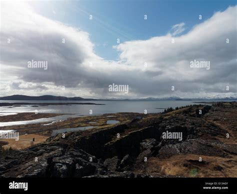 Almannagja Fault Line In The Mid Atlantic Ridge North American Plate