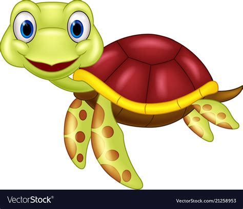 Cartoon Baby Cute Turtle Royalty Free Vector Image