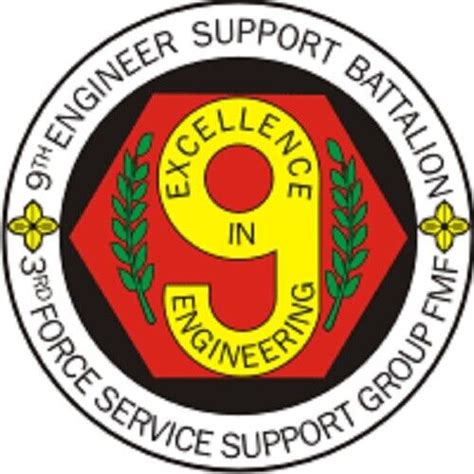 Usmc 9th Engineer Support Battalion Decal 4 Wide X 400 High Decal