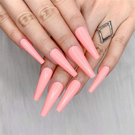 24 Pcs Glossy False Nails With Glue Extra Long Press On Nails Coffin