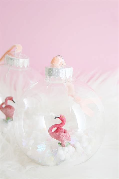 Diy Flamingo Snow Globe Ornament Club Crafted