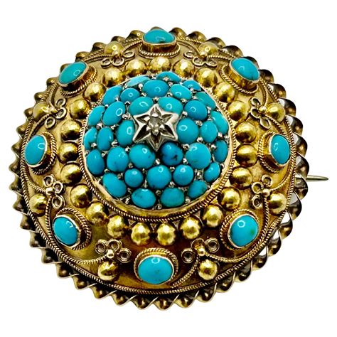 Antique Persian Turquoise And Diamond Clover Brooch At Stdibs