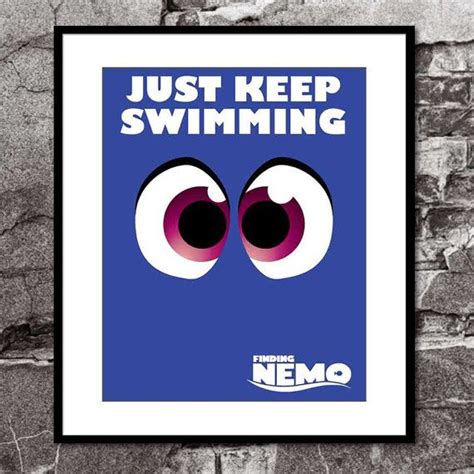 dory just keep swimming finding nemo disney pixar inspired movie art poster dory just