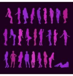 Collection Of Naked Girls Silhouettes Royalty Free Vector
