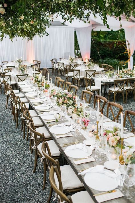 Tented Backyard Wedding Reception With Pink Floral Tablescape