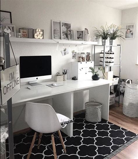 Black And White Home Office Home Office In 2019 White Office