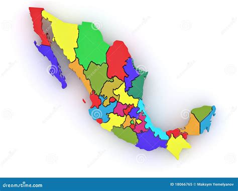 Three Dimensional Map Of Mexico Stock Illustration Illustration Of