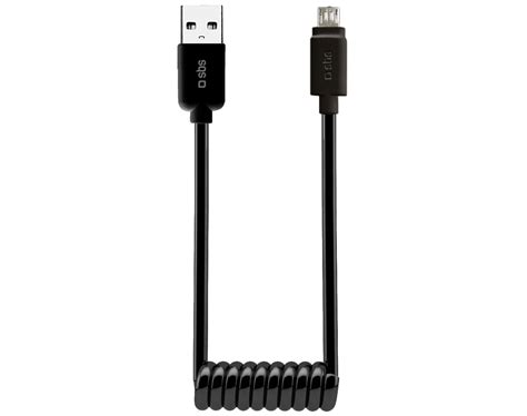 SBS Spiral Daten und Ladekabel USB 2 0 auf Micro USB Länge 17 bis 50