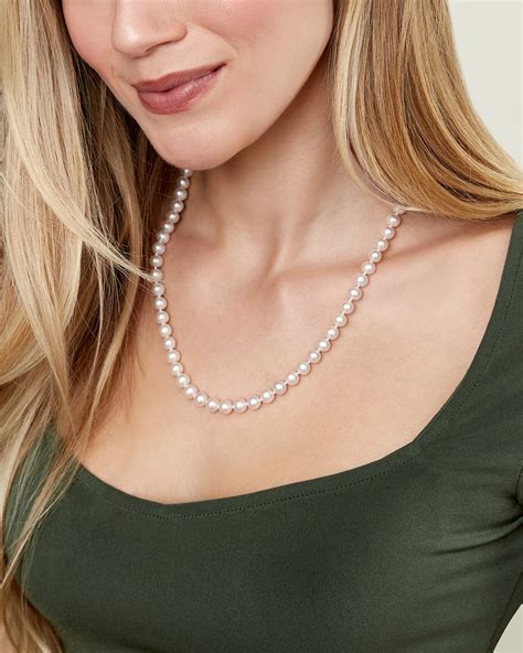 7 8mm White Freshwater Pearl Necklace AAA Quality