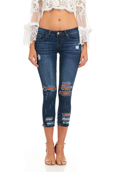 Ydx Jeans Cover Girl Denim Ripped Jeans For Women Juniors Cropped