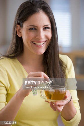 Caucasian Woman Drinking Tea High Res Stock Photo Getty Images