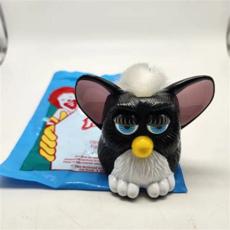 Mcdonalds Furby Happy Meal Toy 1998 Black And White Flutter Eyelids W