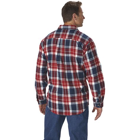 Gravel Gear Mens Thermal Lined Flannel Long Sleeve Shirt Redblue
