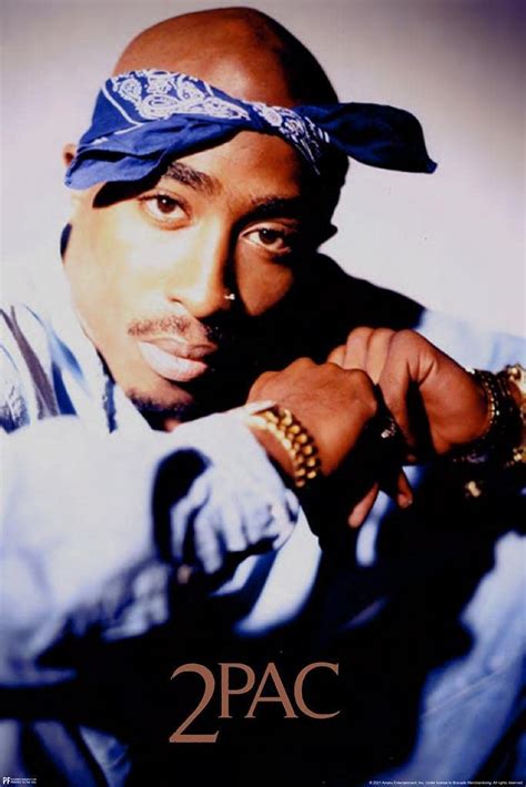 Tupac Posters 2pac Poster Blue Bandana Portrait 90s Hip Hop