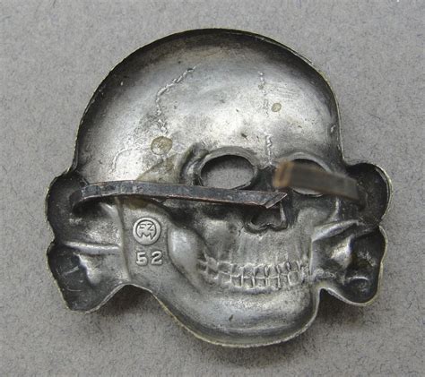 Ss Visor Cap Skull By Rzm 52 Original German Militaria