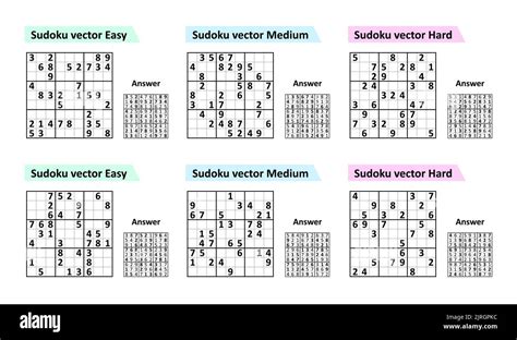 Collection Sudoku Game With Answers Different Complexity Simple