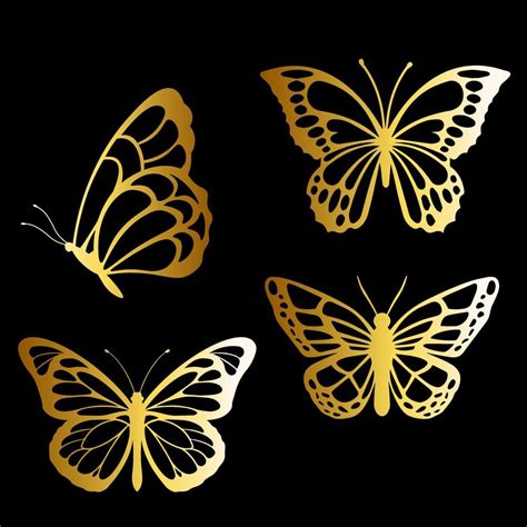 Collection Of Shiny Gold Butterfly Vector 10407825 Vector Art At Vecteezy
