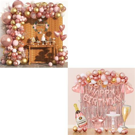 Amazon Com Amandir Rose Gold Balloons Garland Arch Kit And Rose Gold Birthday Party Decorations