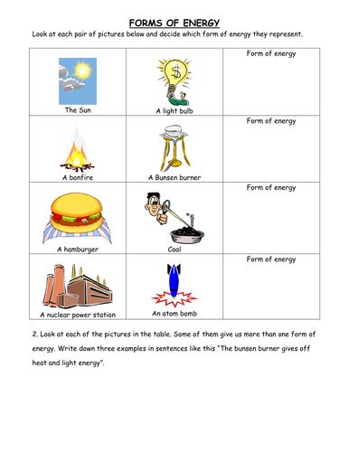 34 Forms Of Energy Worksheet Support Worksheet