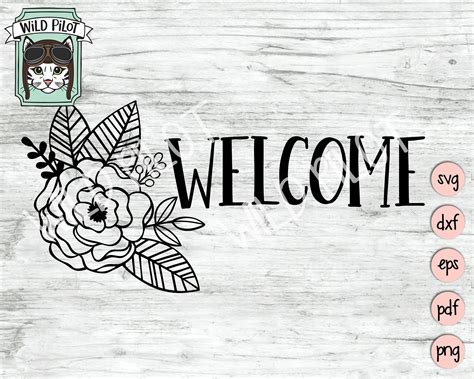 Floral Welcome Sign Svg File Welcome Sign Svg Floral Welcome Etsy